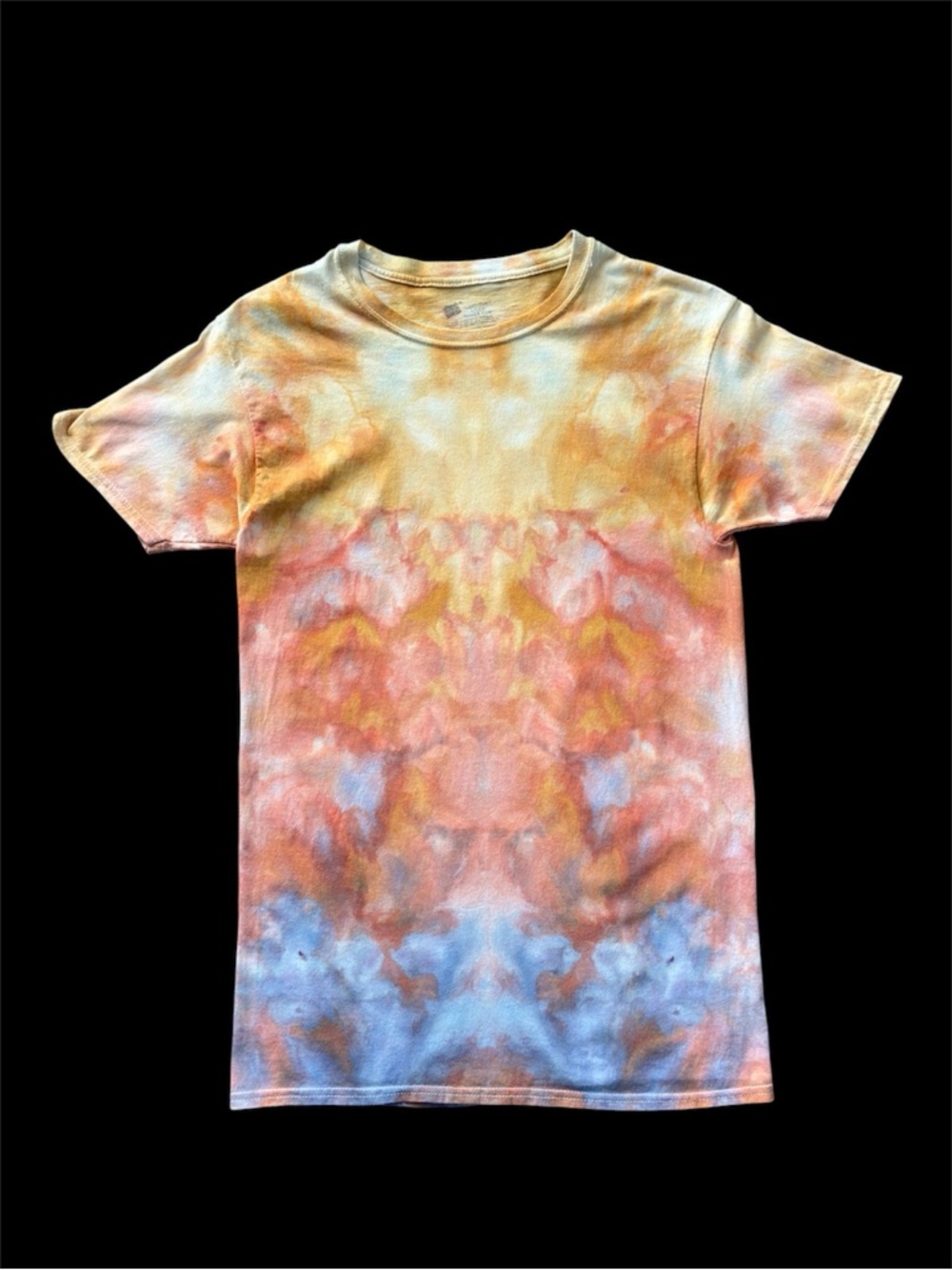 Short Sleeve Tie-Dye Tee in Yellow, Orange & Blue